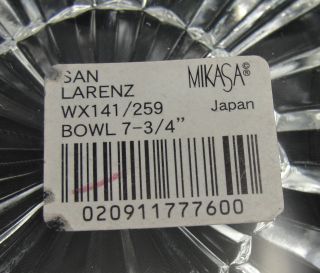 Mikasa San Larenz 4 Sides Tulip Crystal Glass Bowl 7 3 4”