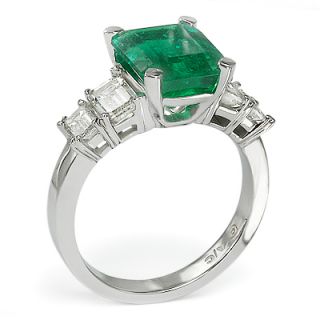 51 cttw Emerald Emerald Cut Diamond Engagement Ring