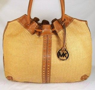 Michael Kors Panama Large Straw Tote Handbag Purse $298