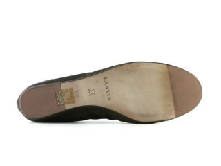 Lanvin Ballerina Womens Black Calf Leather and Golden Toe Size US 5 5