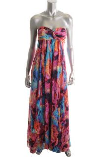 Laundry by Shelli Segal New Printed Strapless Empire Waist Maxi Casual