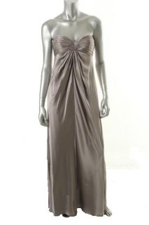 Laundry by Shelli Segal New Silver Ruched Strapless Cocktail Evening