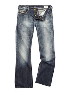 Diesel Zathan 8B9 Blue Wash Bootcut Jeans Denim   Mens Jeans   