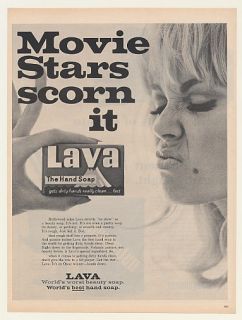 1967 Lava Hand Soap Movie Stars Scorn It Print Ad
