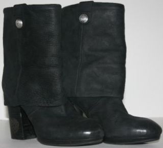 Vince Camuto Chapin Womens Boot Fold Over Black Leather Size 8 5 Free