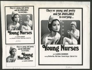 Young Nurses Laura Gemser Vintage Exploitation Artwork AD Mat / El