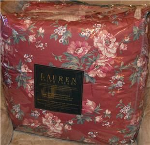 Ralph Lauren Parsonage Lane Berry Red Floral Queen Comforter Set New