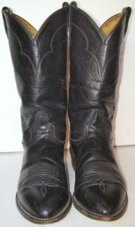 Vtg Tony Lama Mens Sz 9 5 EE Black Leather Cowboy Western Style 5984