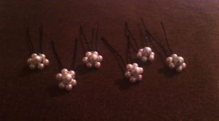 Pearl Hair Sticks Set of 6 Bridal Wedding Prom