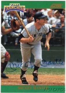 Mickey Mantle 1992 Score The Franchise MVP 2 of 4 Yankees HOF Signed