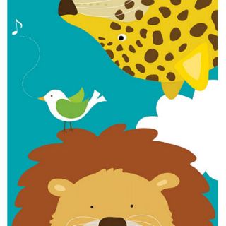 Yuko Lau Safari Group Leopard and Lion Art Poster 12x12