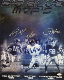 Autographed Signed MVP 16x20 Frank Gifford Ya Tittle Taylor