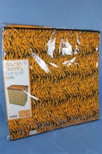 New Tiger Animal Print Laundry Double Hamper Folding Portable Dorm