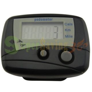 LCD Run Step Pedometer Walking Calorie Counter Distance Black Fast