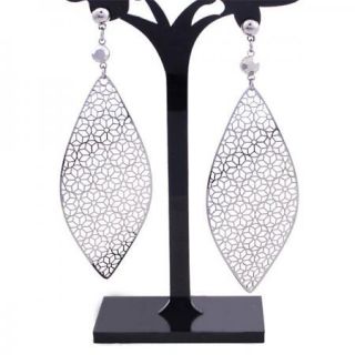 Lady Flower Leaf White Gold Plt Dangle chandelier Earrings ,free gift