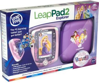 Leap Frog Leap Pad 2 Explorer Pink Disney Princess Bundle Brand New