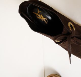 Amazing Yves Saint Laurent YSL Tribute Platforms Wedges Shoes 37 7