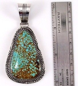 Lauren Begay Navajo 8 Turquoise Sterling Silver Large Pendant