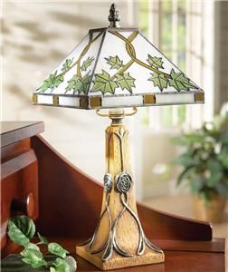 New Stained Glass Leaf Accent Lamp