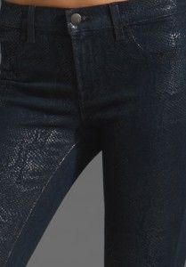 Brand Jeans Super Skinny Mid Rise Coated Indigo Boa Stretch Pants