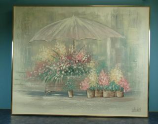 Lee Reynolds Original Painting Florist Flower Cart Art
