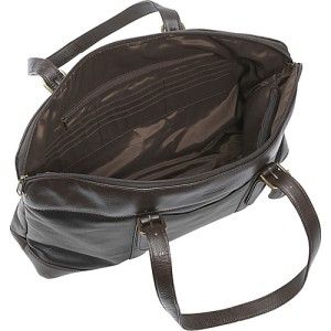 Leatherbay Commuter Premium Leather Laptop Tote Bag Dark Brown