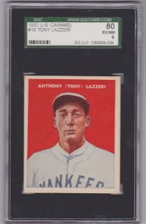 1932 US Caramel Tony Lazzeri 18 SGC 80 6 NY Yankees