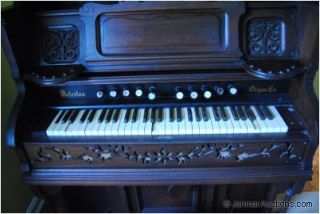 Antique Waterloo Pump Organ New York w Stool