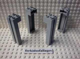 Lego Light Bluish Gray Brick 2x2x6 w Groove Lot of 4 Columns Bricks