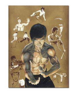 Bruce Lee Chinese Kung Fu Silk Poster 22x16