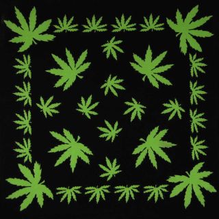 Marijuana Leaf Pot Weed Chronic Ganja Bud 420 Bandana Bandanna