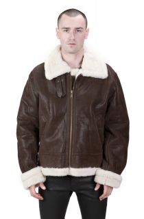 Brown B 3 Bomber Genuine Leather Fur Jacket s M L XL 2XL 3XL