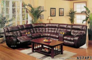3pc Leather Sectional Recliner Motion Sofa BQ 6574
