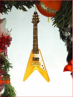 Cool Miniature Flying V Electric Guitar Christmas Tree Ornament New