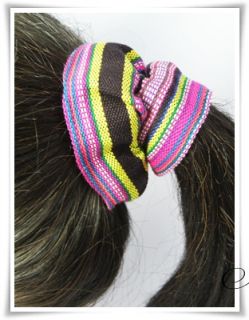 Hair Tie Ponytail Holder Thai Style Hair Band Top and Bottom Two
