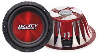 Legacy Car Stereo LW12590 New 12 Red Series Subwoofer 2000W Chrome