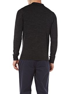 Fred Perry Long sleeved knitted polo shirt Graphite   