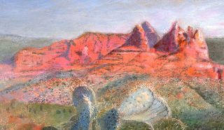 アメリカの南西アリゾナ、新しい油絵画法の芸術