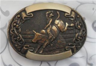 Vintage Chambers Bull Riding Trophy Belt Buckle