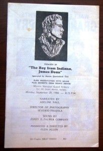 James Dean 25th Memorial Program 9 30 1980 Fairmount Ind Signed by