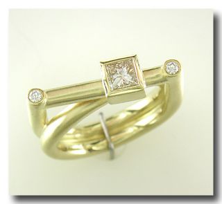 Diamond 18 Karat Yellow Gold Sam Lehr Engagement Ring