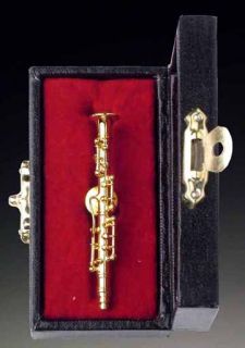 Cool Miniature Brass Clarinet Tie Tack Pin with Red Velvet Lined Case