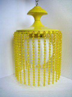 very palm springs   lemon yellow tole and bead chandelier   hollywood
