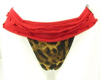 Baby Phat Leo G String Womens Thong Leopard Animal Print Brown Red