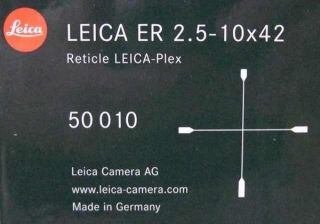 Leica ER 2 5 10x42 Riflescope 50010 30mm Hunting New