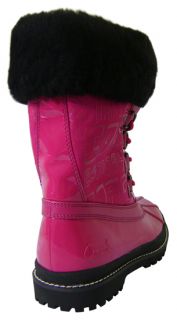 Coach Leonora Heavyweight Nylon Snow Boots Pink 7 5 New