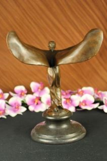 Bronze Art Spirit of Ecstasy Marble Rolls Royce Sculpture Statue Free