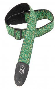 Levys Guitar Strap Green Asian Oriental Jacquard Tapestry Woven Levys