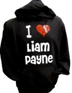 Liam Payne Black Hoodie Red Heart One Direction Medium