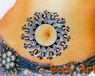12 Unique Body Tattoos Temporary Belly Stickers Bindi